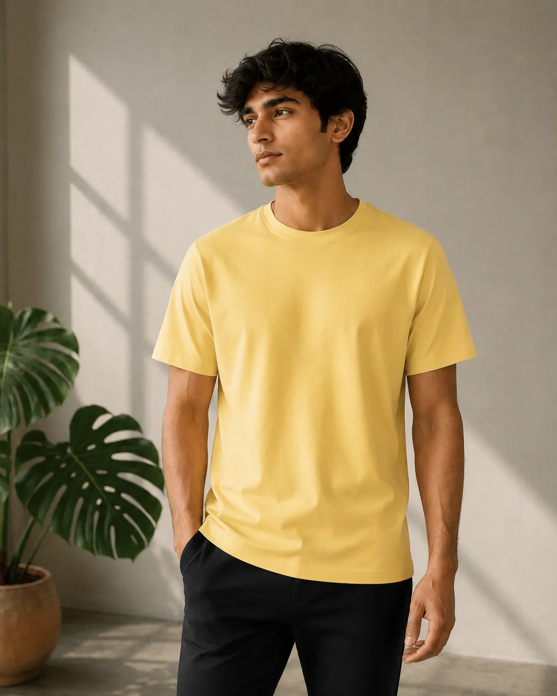 100% Cotton Lemon Mist Crew Neck