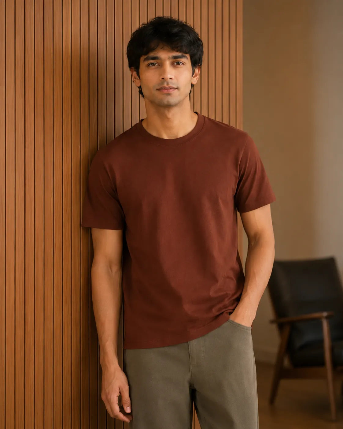 100% Cotton Mocha Earth Crew Neck