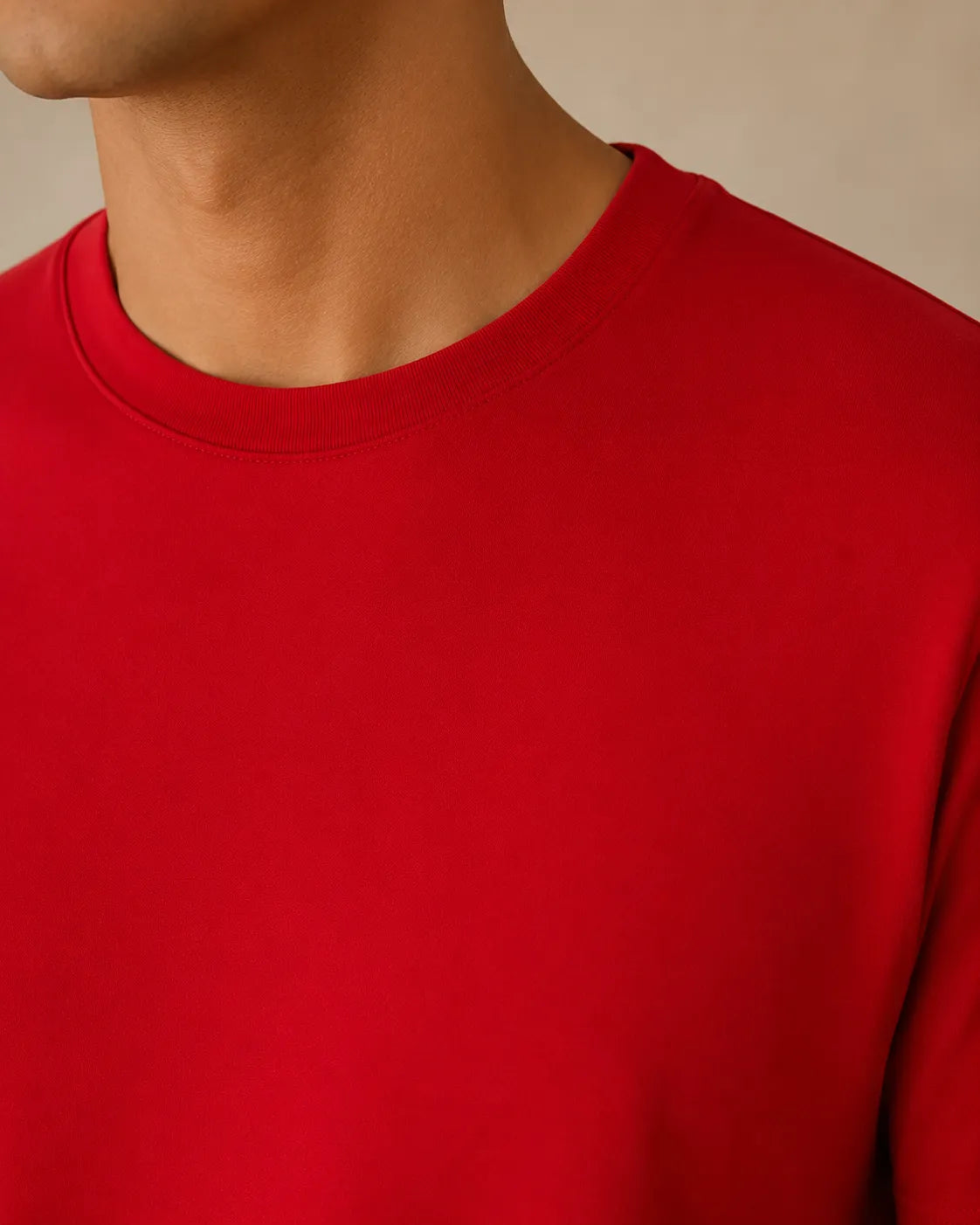 100% Cotton Red Ember Crew Neck