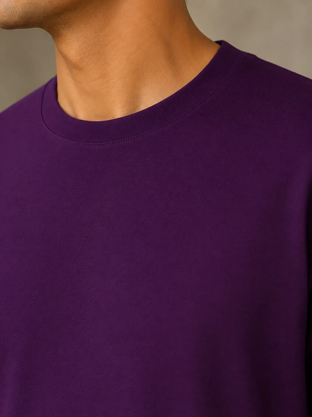 100% Cotton Royal Plum Crew Neck