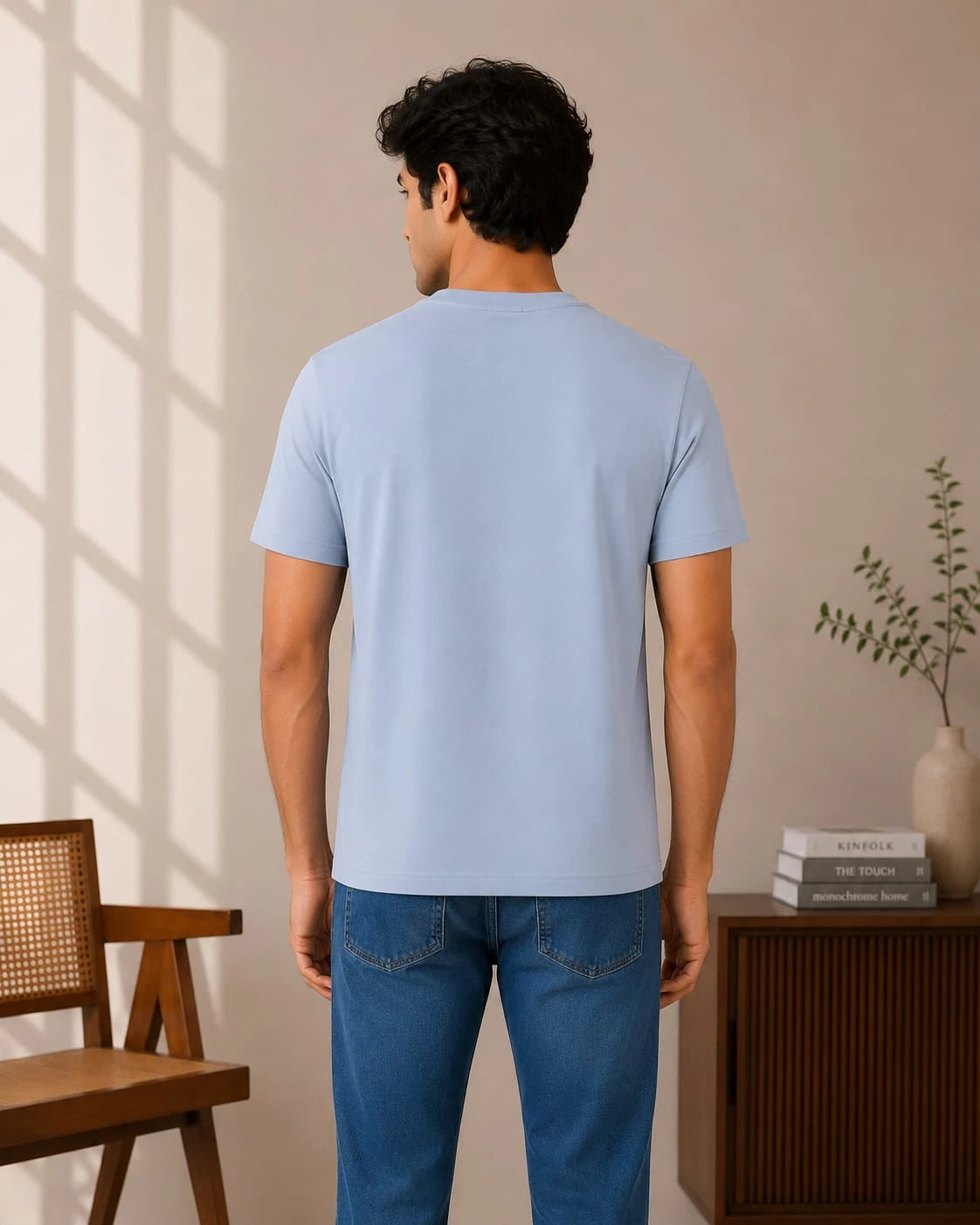 100% Cotton Sage Dust Crew Neck