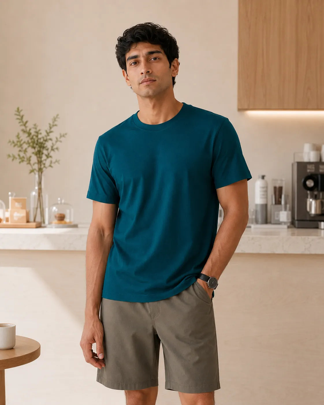 100% Cotton TealWave Crew Neck