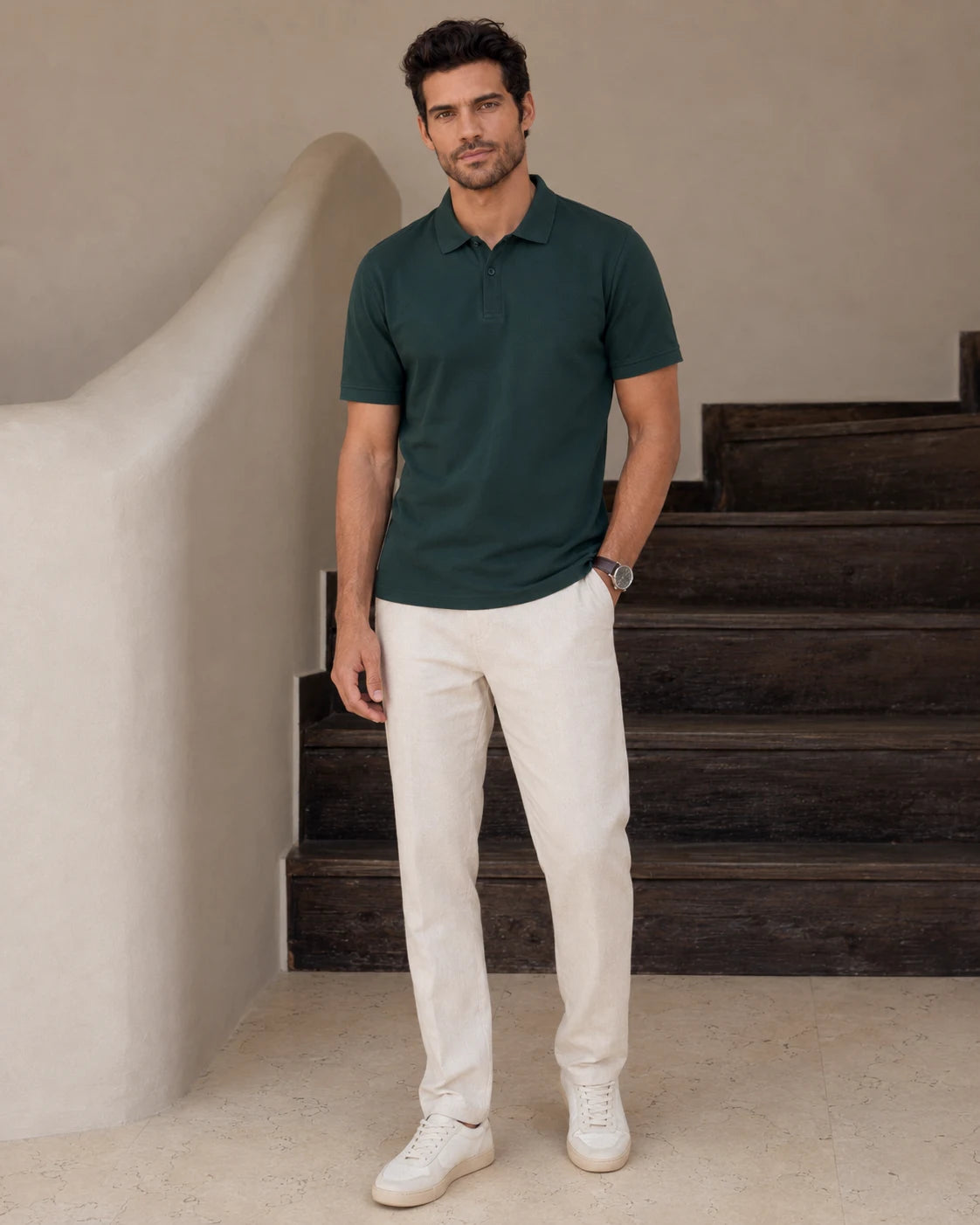 100% Supima Dark Green Polo