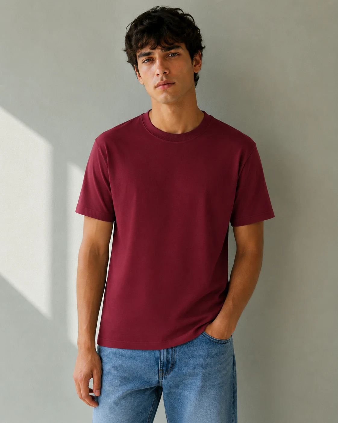 Berry Maroon Crew Neck