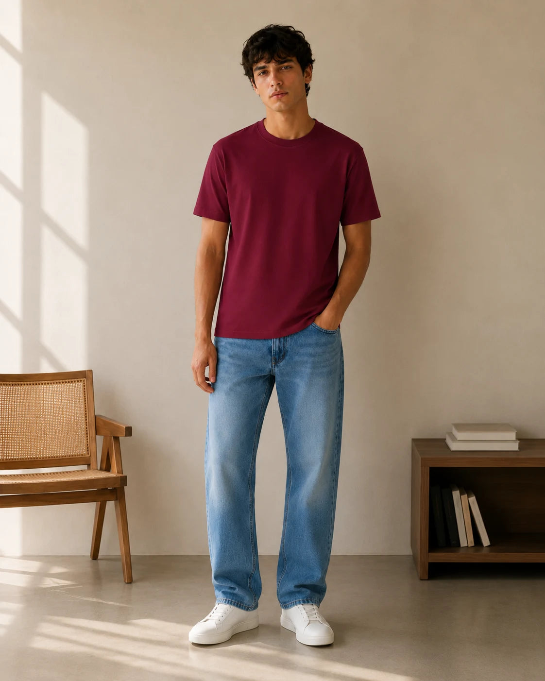 Berry Maroon Crew Neck