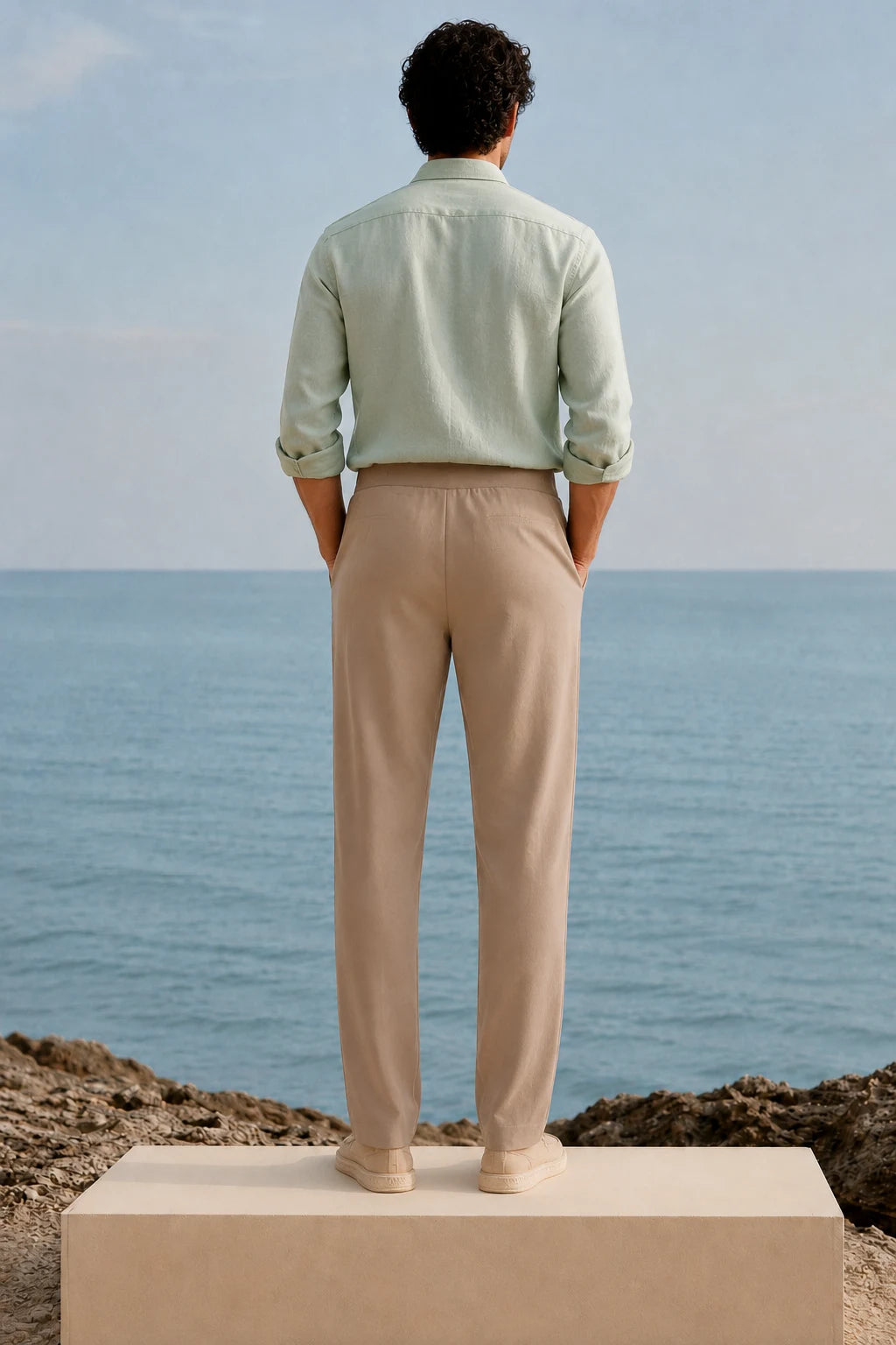 Fawn Beige Relaxed Fit Trouser