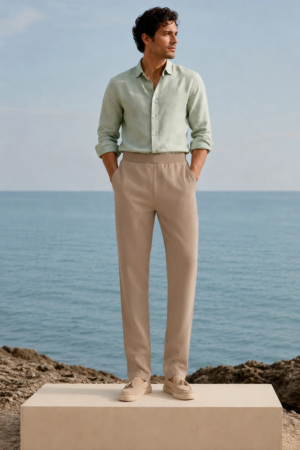 Fawn Beige Relaxed Fit Trouser