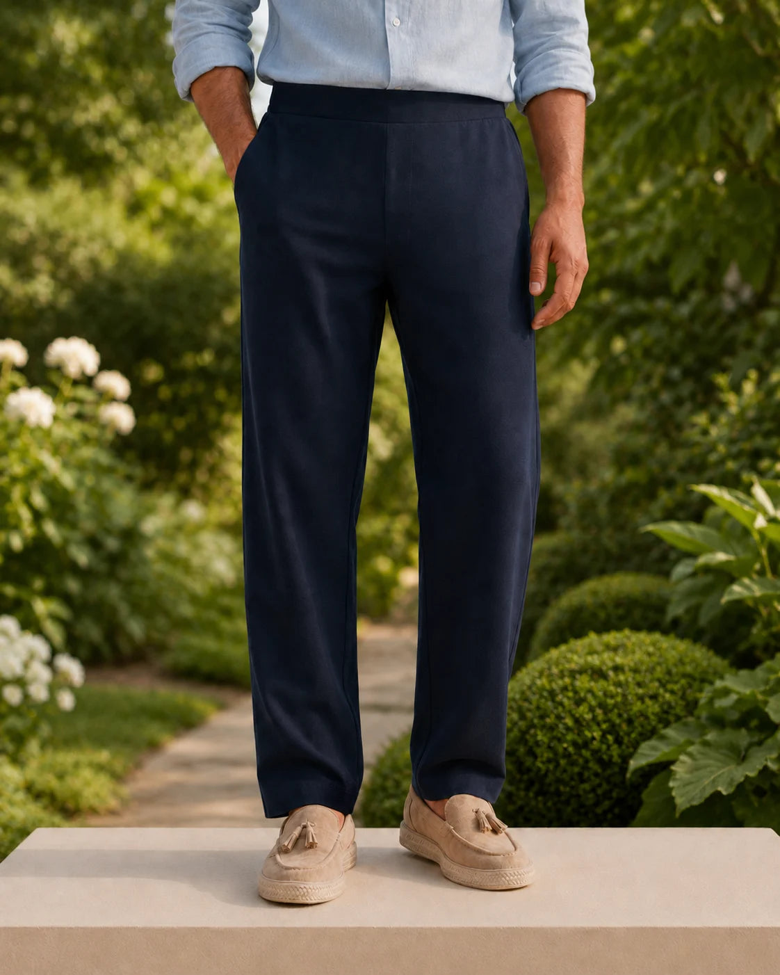Harbour Navy Relaxed Fit Trouser