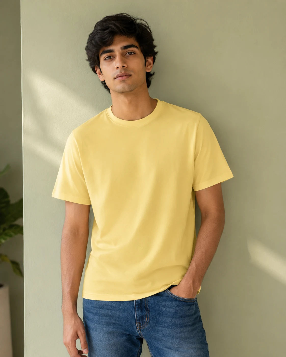 100% Cotton Lemon Mist Crew Neck