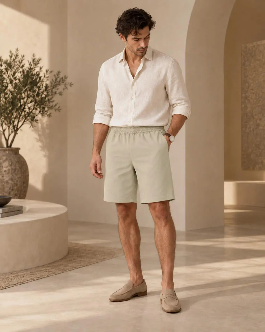 Cement Beige Shorts