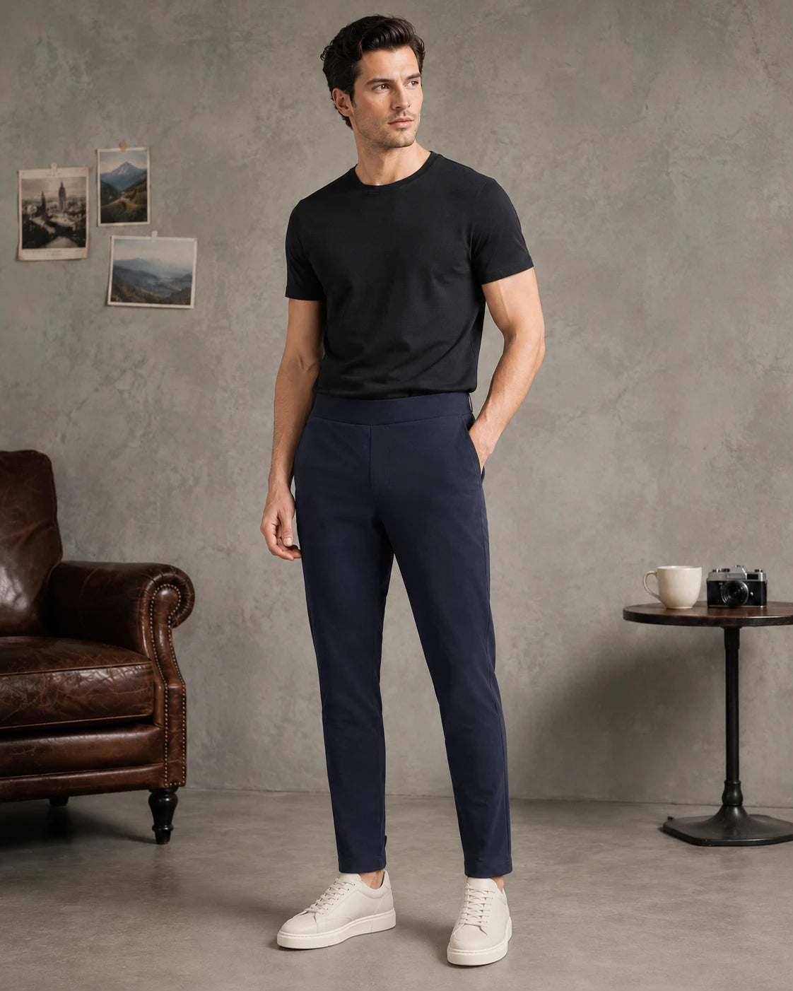Midnight Navy Straight Fit Trouse