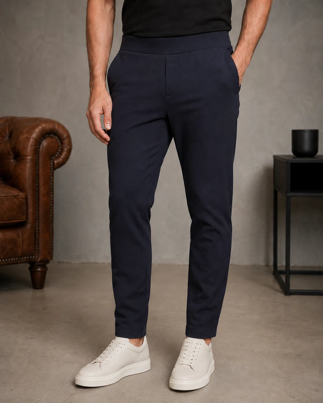 Midnight Navy Straight Fit Trouse