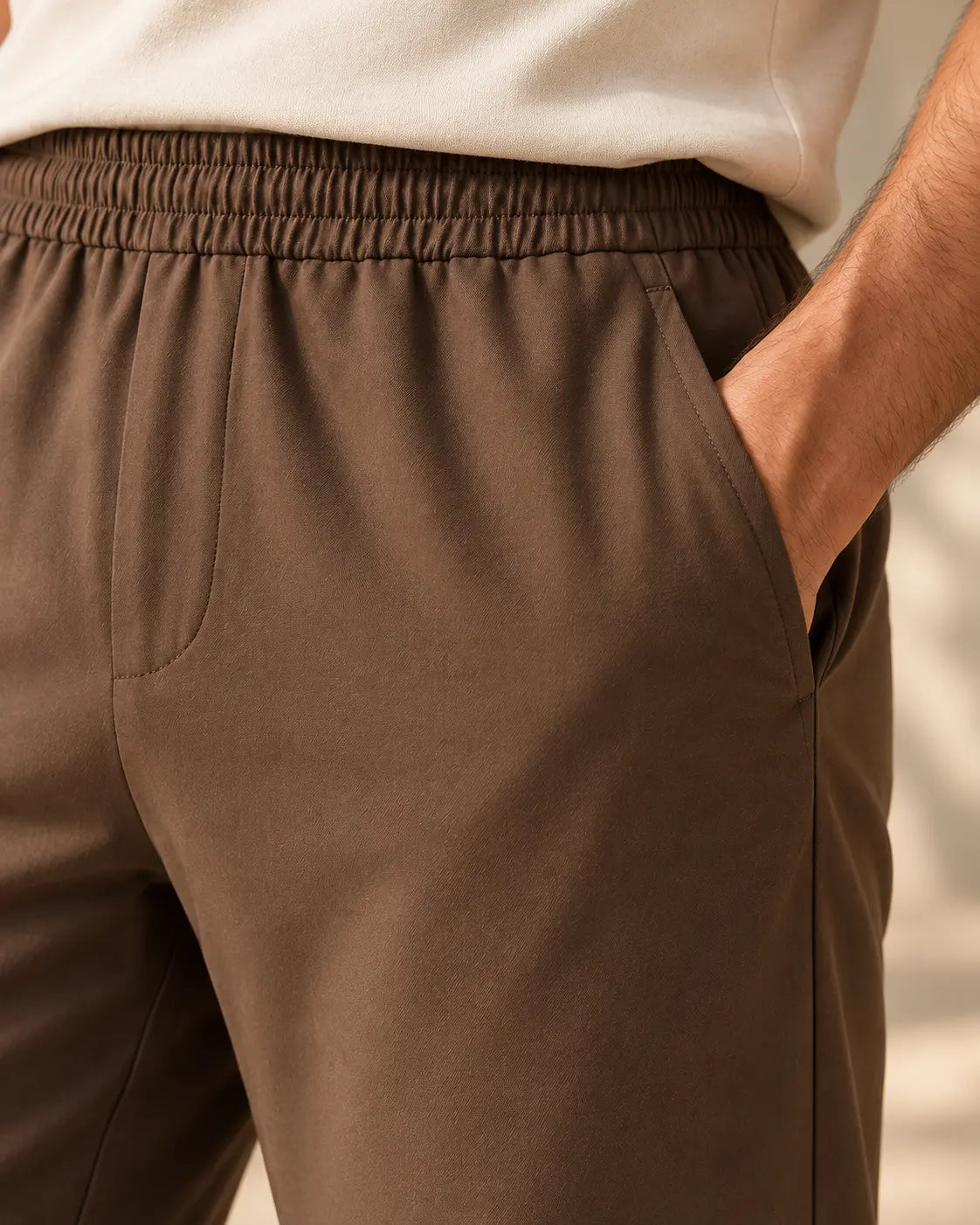 Mocha Brown Regular Fit Lower