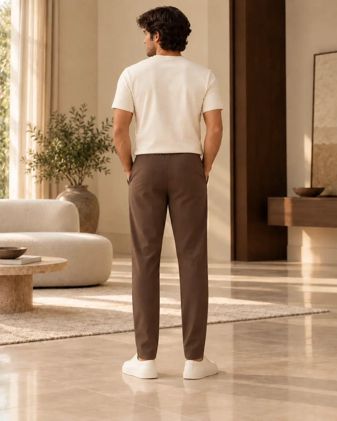Mocha Brown Regular Fit Lower