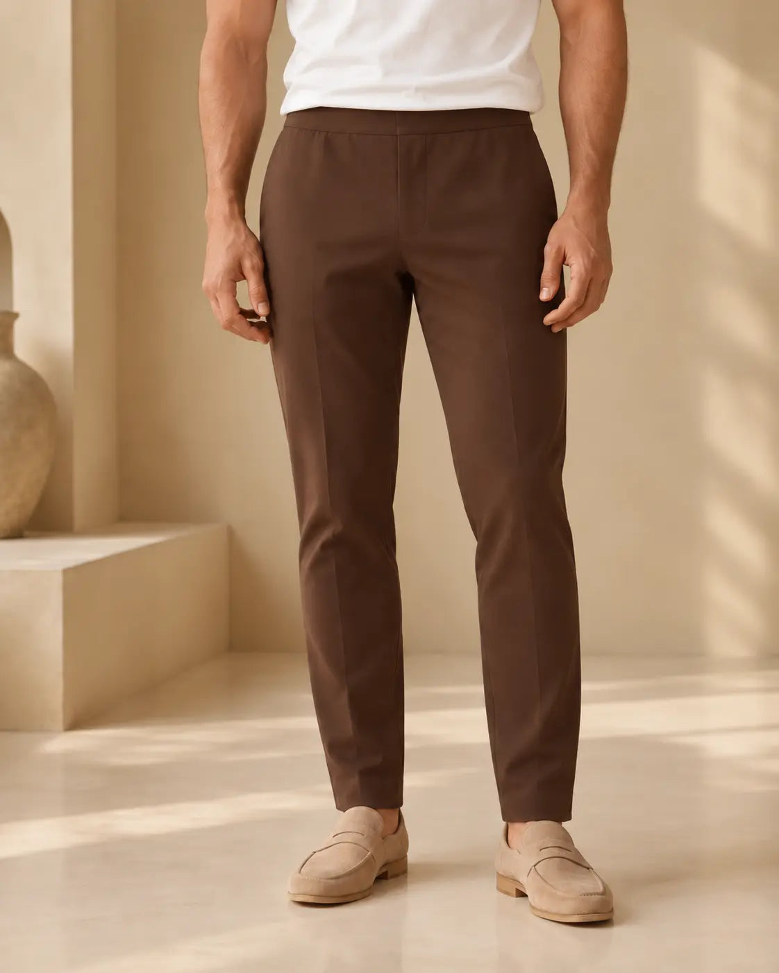 Mocha Brown Regular Fit Lower