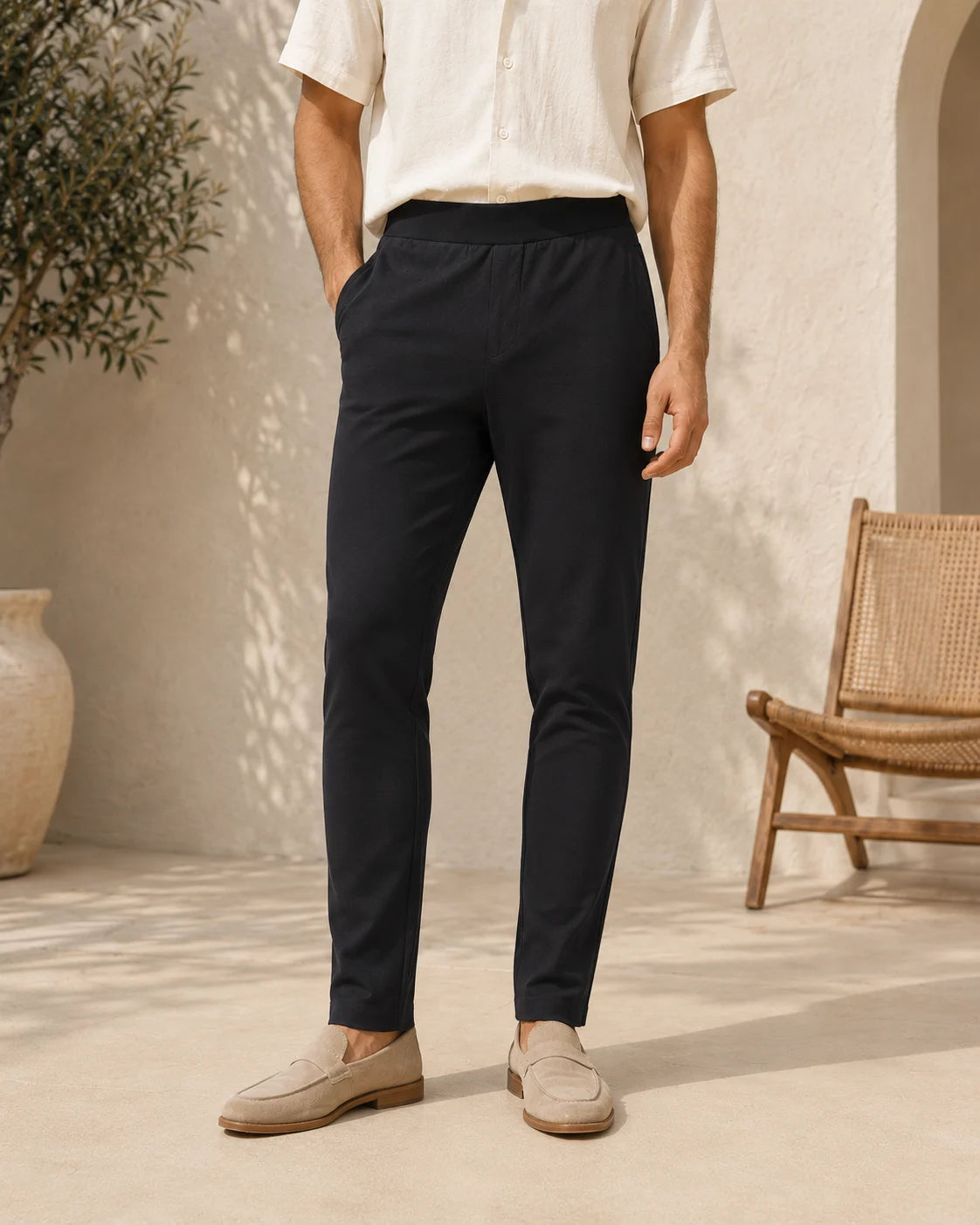 Onyx Black Straight Fit Trouser
