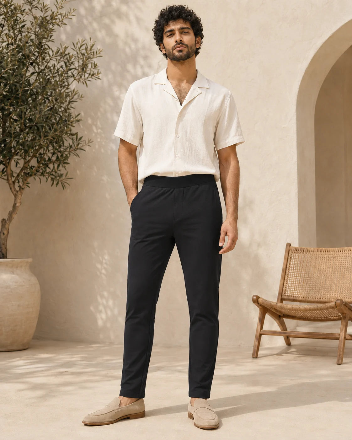 Onyx Black Straight Fit Trouser