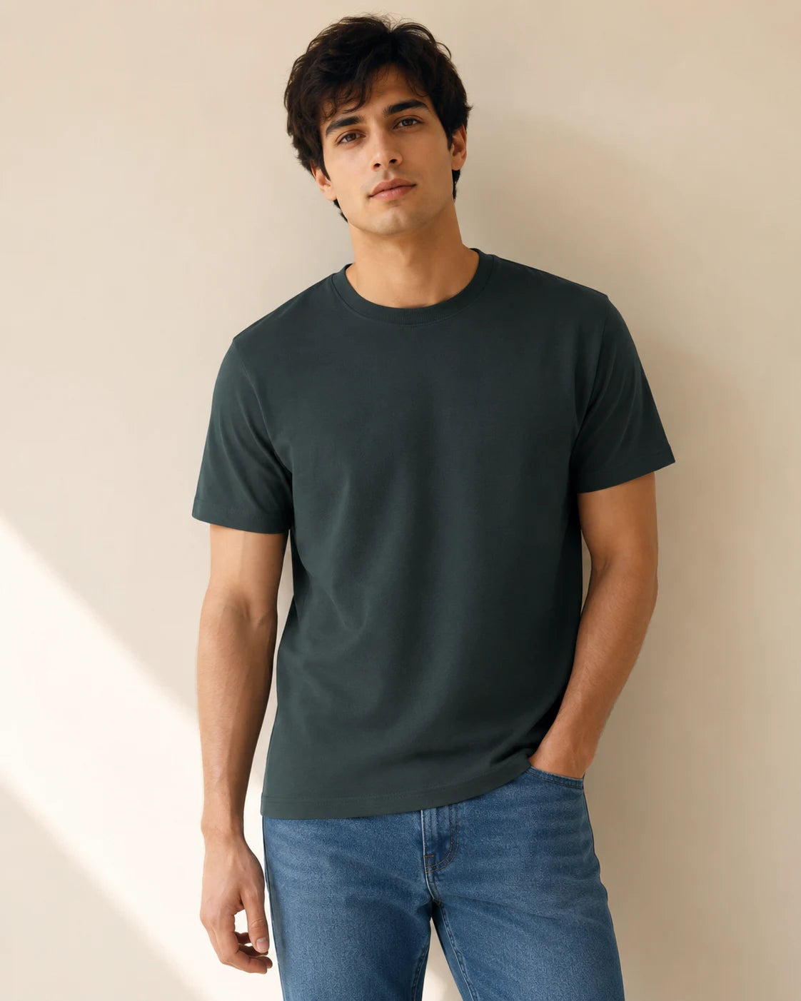 Pine Teal Supima Crew Neck