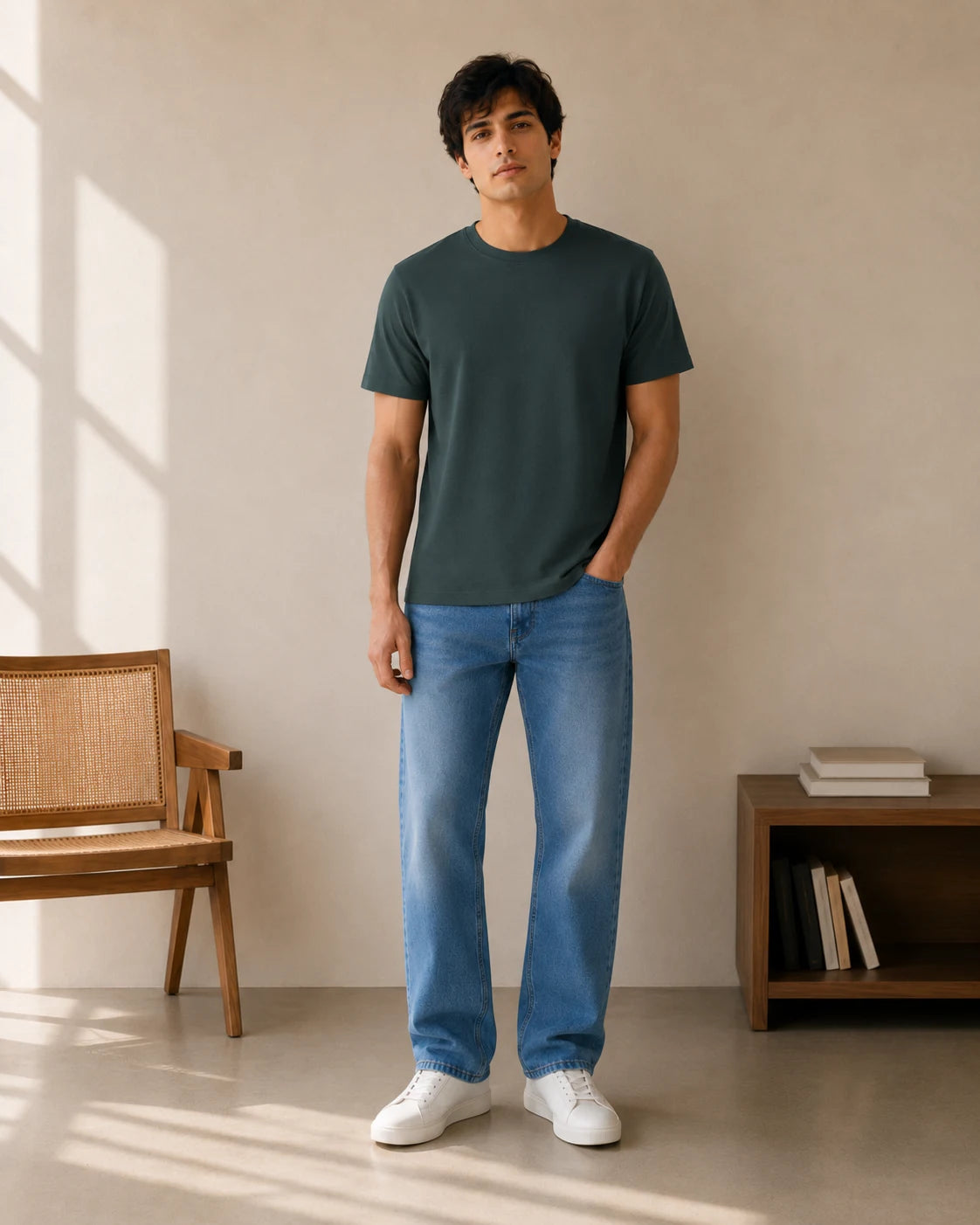 Pine Teal Supima Crew Neck