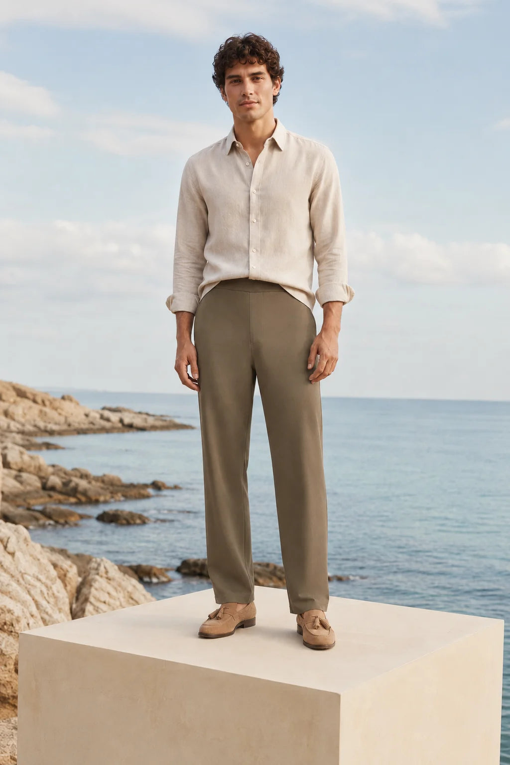 Sage Olive Relaxed Fit Trouser