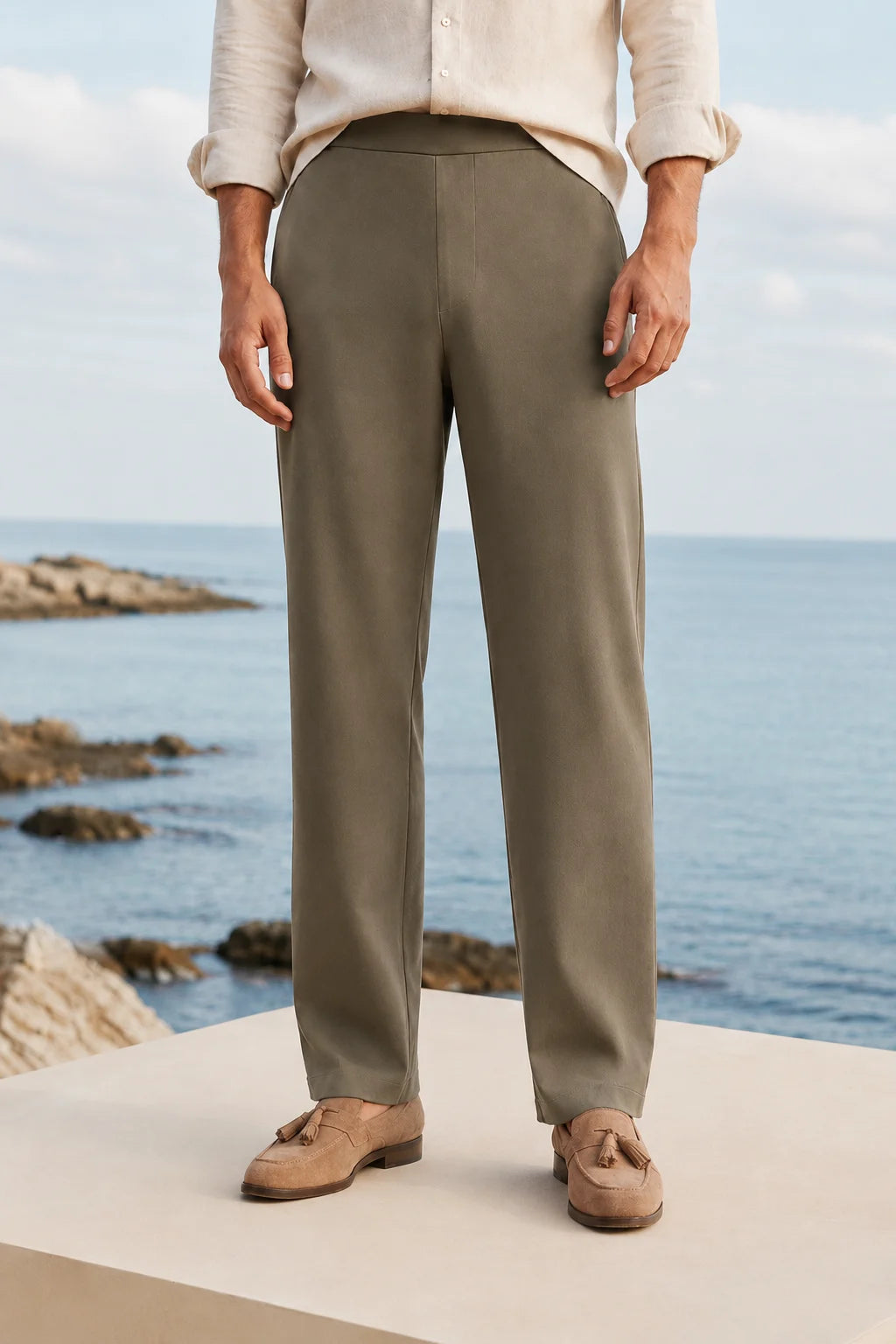 Sage Olive Relaxed Fit Trouser